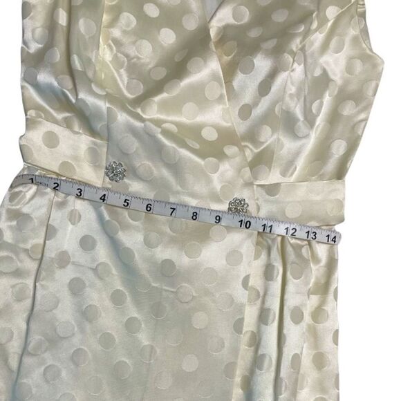 Vintage 50’s Parfait Originals sleeveless cream wrapover Polkadot Dress size XS - Picture 9 of 11